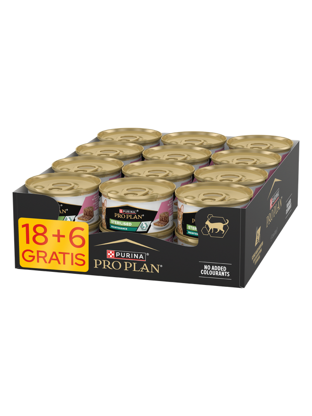 PRO PLAN Sterilised Wilgotny pasztet z łososiem i tuńczykiem Mokra karma dla kota 24x85g