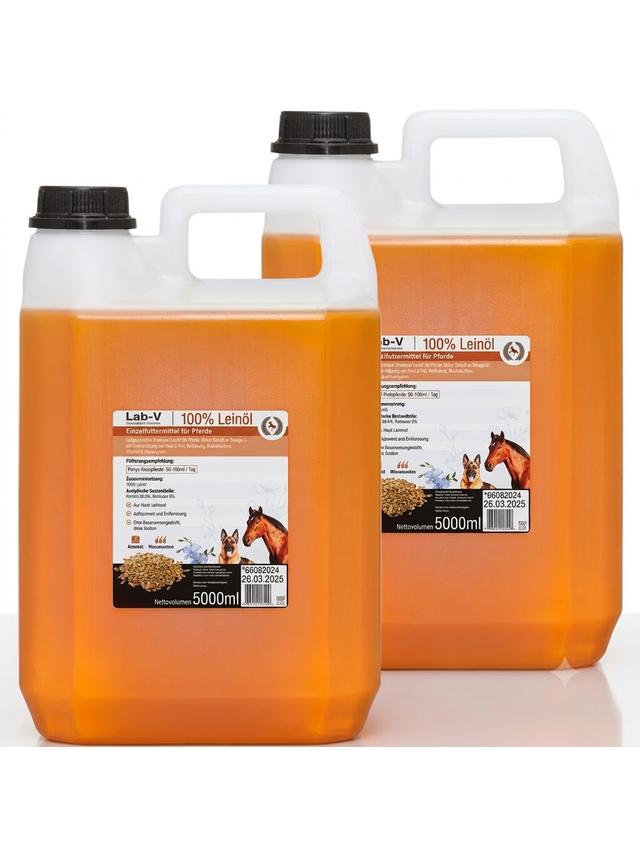 Lab-v Flaxseed Oil – 100% olej lniany tłoczony na zimno dla koni 2x5000 ml