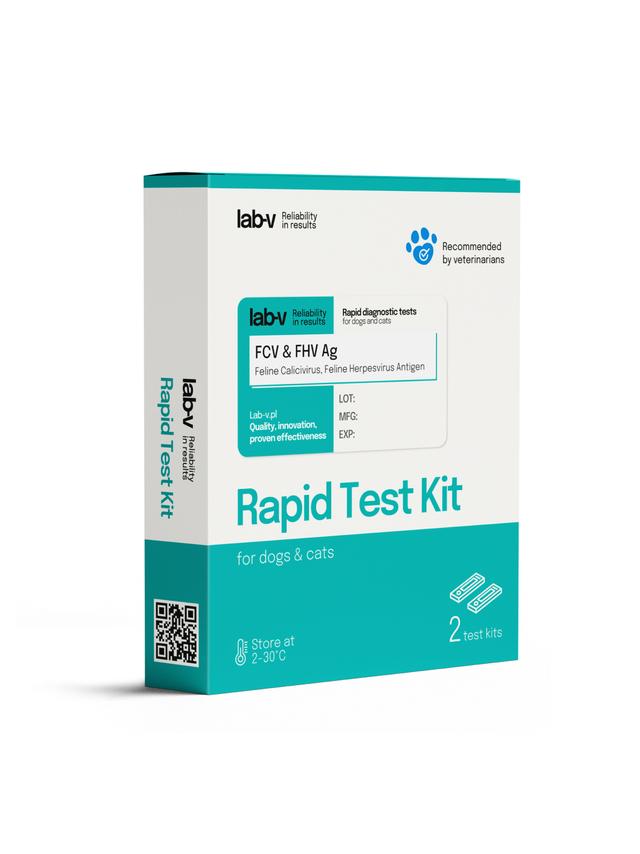 Lab-v Antygen FCV & FHV – Szybki test diagnostyczny dla kotów 2 szt.