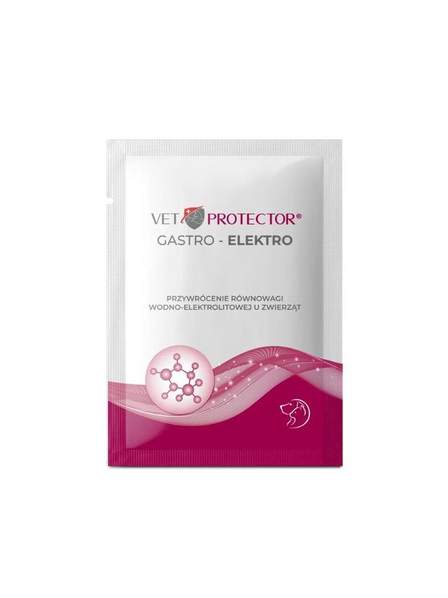 VET PROTECTOR® GASTRO – ELEKTRO – preparat stabilizujący równowagę wodno-elektrolitową w postaci proszku dla psa i kota 3 g