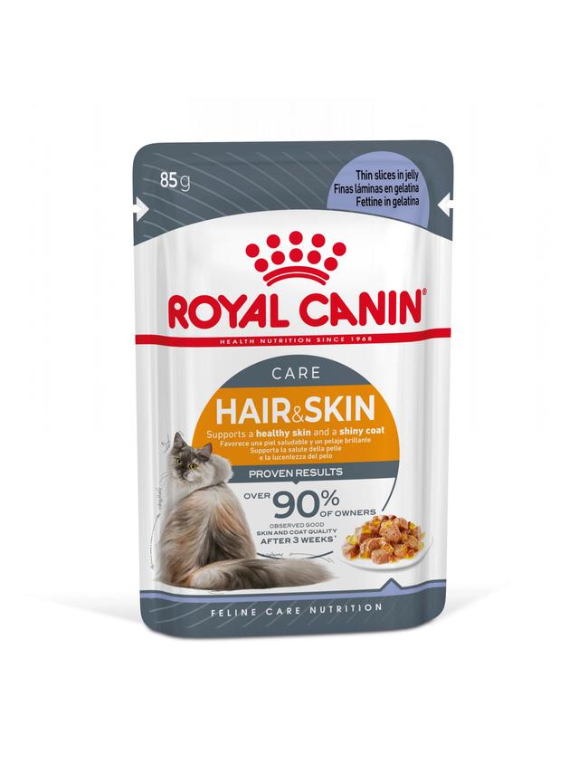 ROYAL CANIN  Hair&Skin 12x85g w galaretce karma mokra w galaretce dla kotów dorosłych, zdrowa skóra, piękna sierść