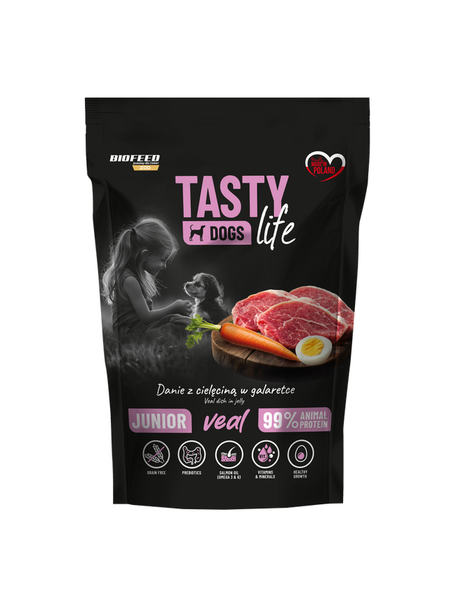 Tasty Dogs Life Junior Danie z cielęciną w galaretce 500g