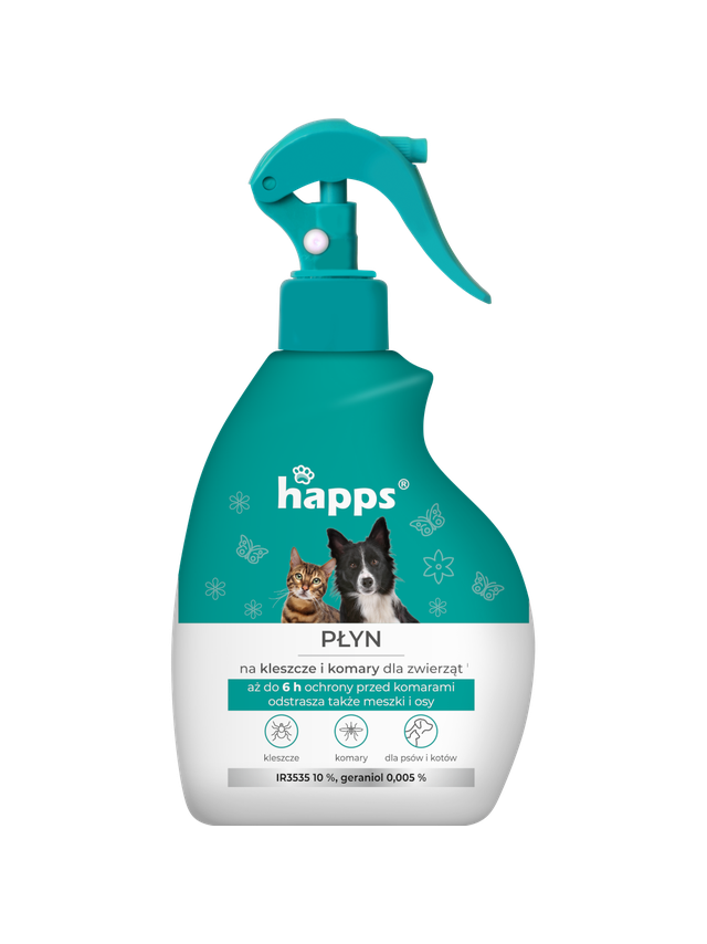 HAPPS - płyn na kleszcze i komary dla zwierząt 200ml