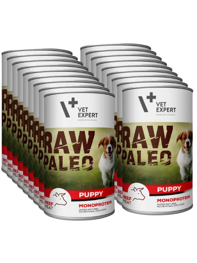 Vetexpert Raw Paleo Puppy Beef 18x400g - wołowina puszka