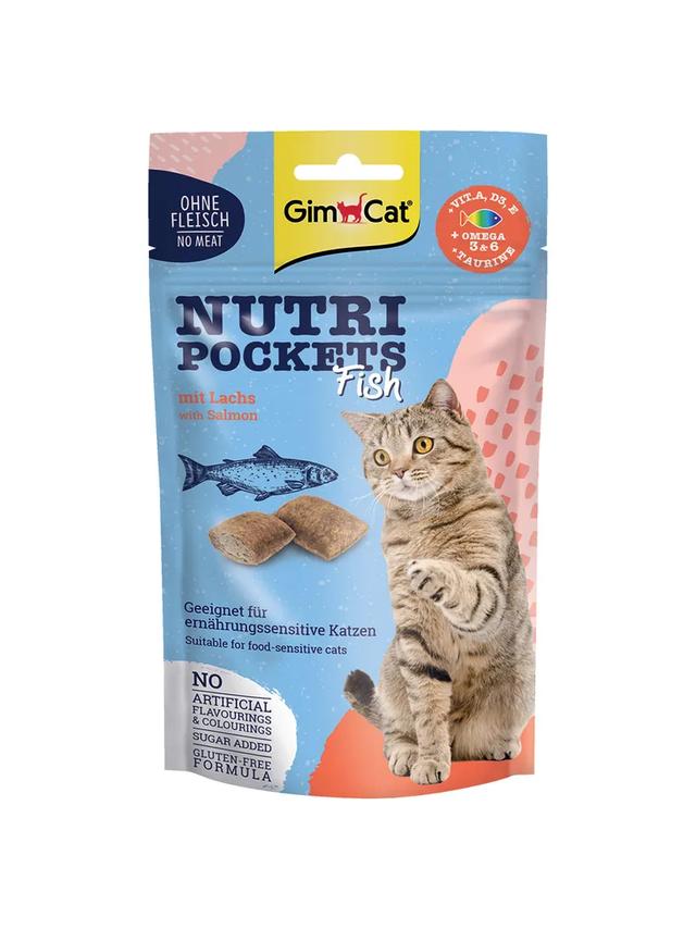 GIMCAT NUTRI POCKETS FISH KOT ŁOSOŚ 60G