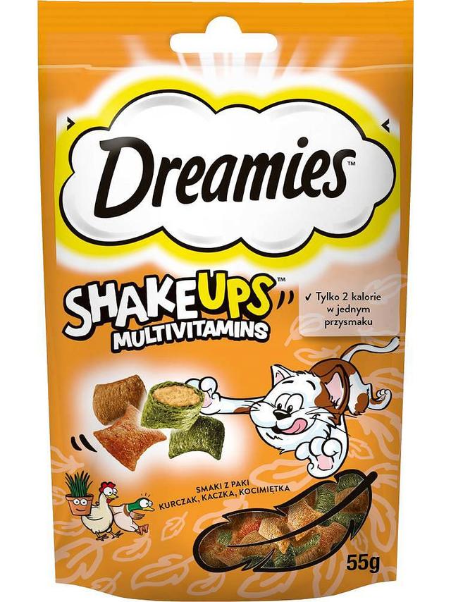 DREAMIES ShakeUps Multivitamins Kaczka Kocimiętka Kurczak 55g