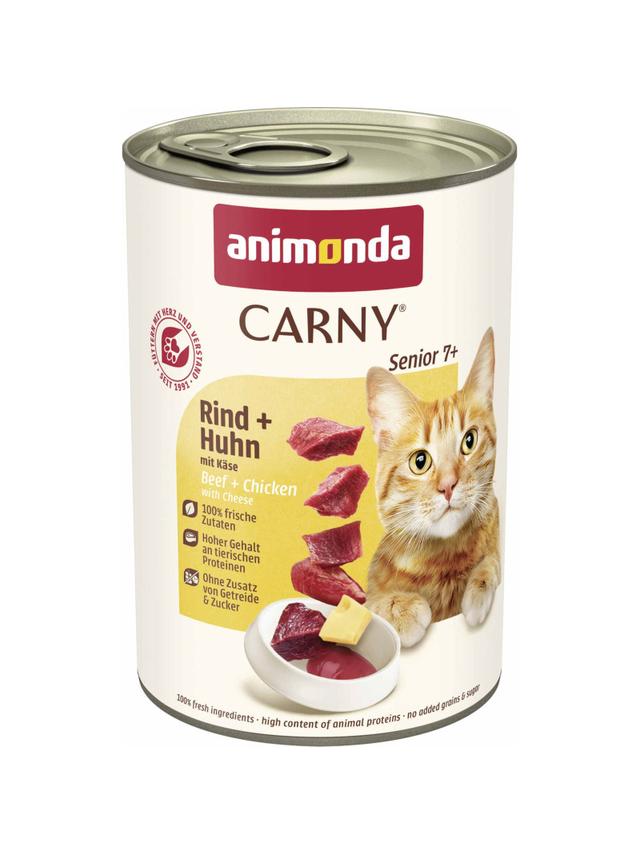 ANIMONDA Cat Carny Senior smak: Wołowina, kurczak, ser  400g