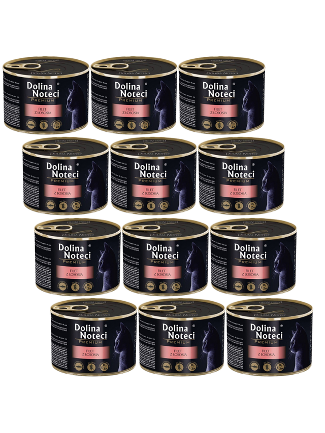 DOLINA NOTECI Premium dla kota filet z łososia  12x185g