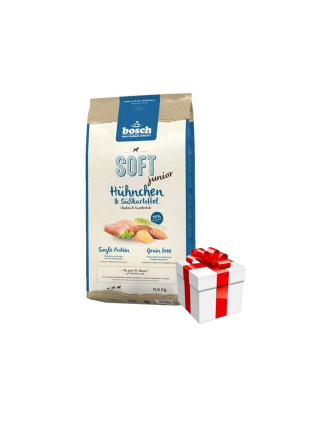 Bosch Soft Junior Kurczak&Bataty 12,5kg+Niespodzianka dla psa GRATIS