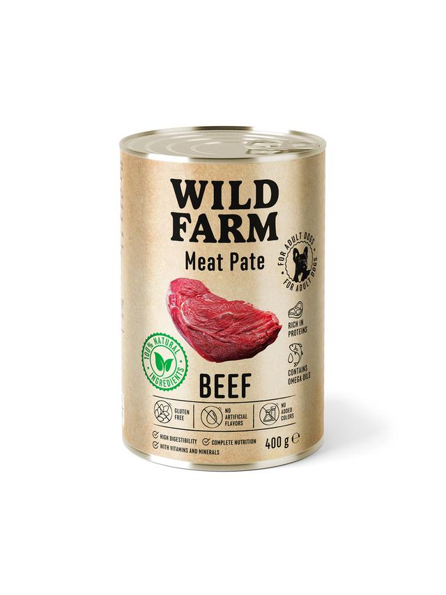 WILD FARM Pate Beef 400g bezglutenowa karma dla psa