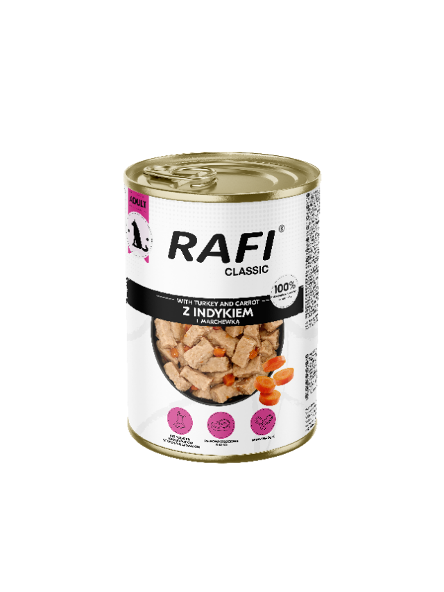 Rafi Classic z indykiem i marchewką 1240g