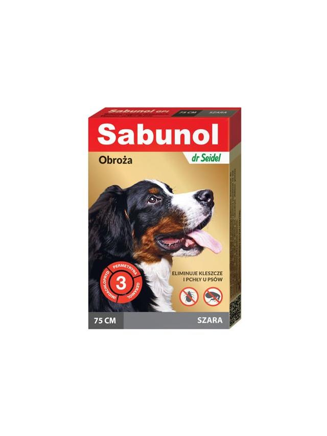 Sabunol szara obroża przeciw pchłom i kleszczom dla psa 75 cm