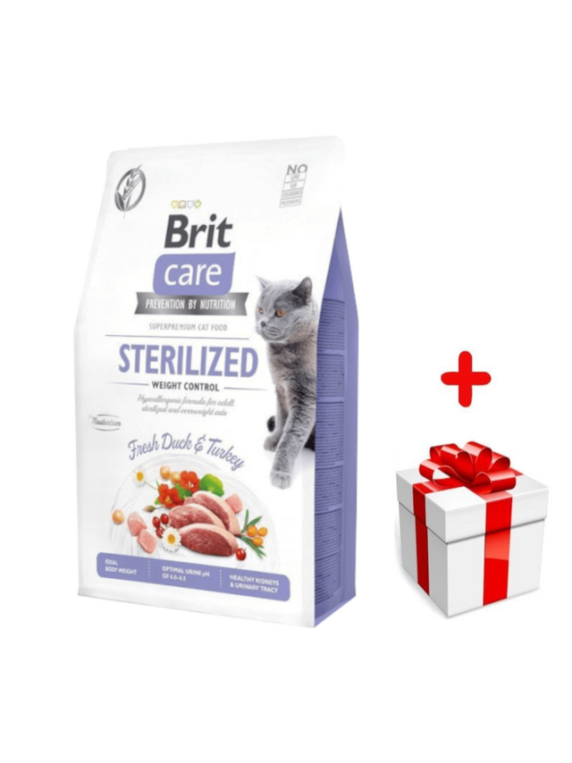 BRIT Care Cat  Grain-Free Sterilised Weight Control 400g + niespodzianka dla kota GRATIS!