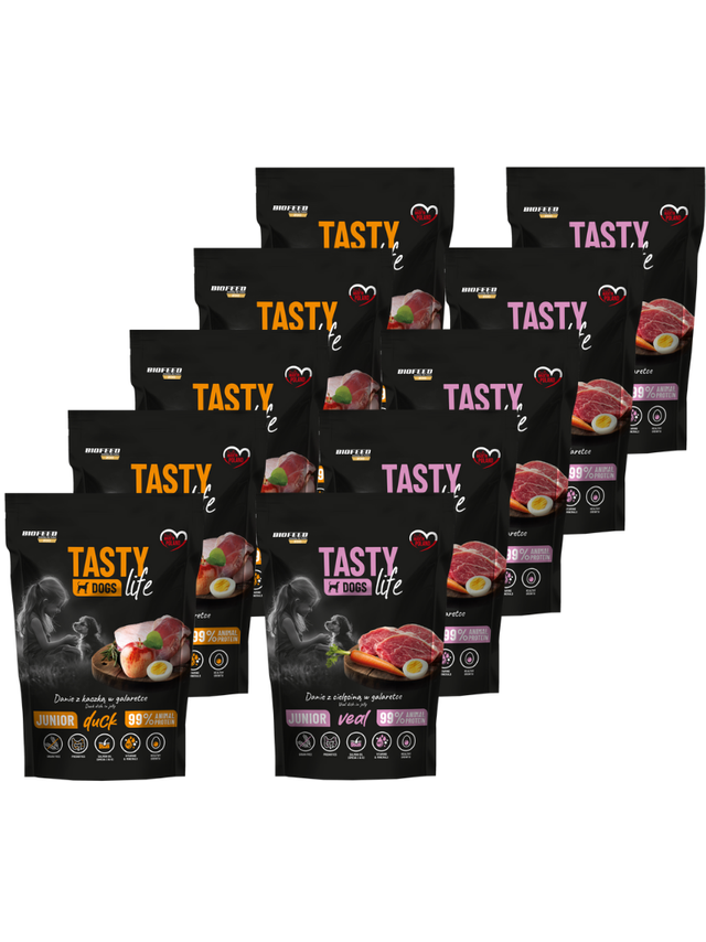 Tasty Dogs Life Junior Danie  Mix Smaków w galaretce 10x150g
