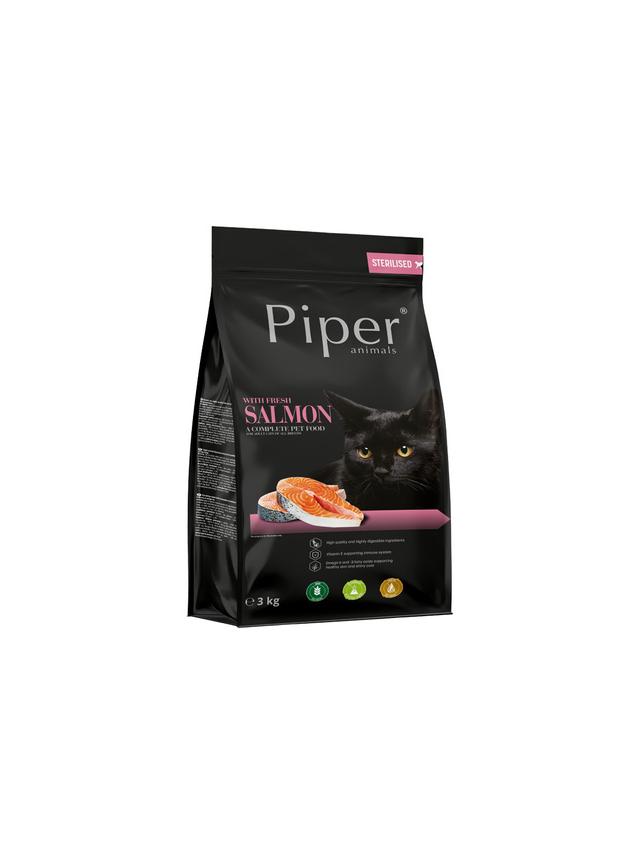 DOLINA NOTECI Piper Animals z łososiem dla kotów sterylizowanych 3kg