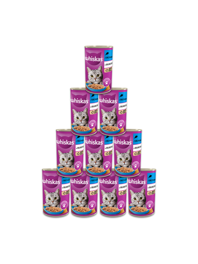 WHISKAS Adult puszka 12 x 400g - mokra karma dla kotów z tuńczykiem w galaretce