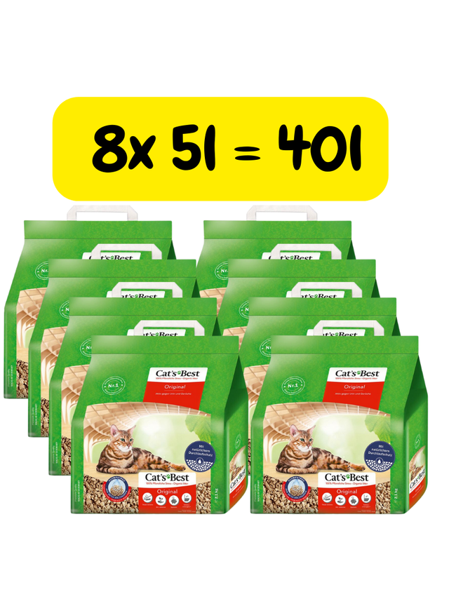 JRS Cats Best Eko Plus - Żwirek Drewniany Zbrylający 8x5l = 40l