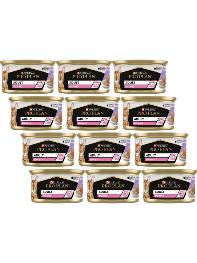 PRO PLAN Adult Delicate Mokra karma dla kota mus z indykiem 12x85g