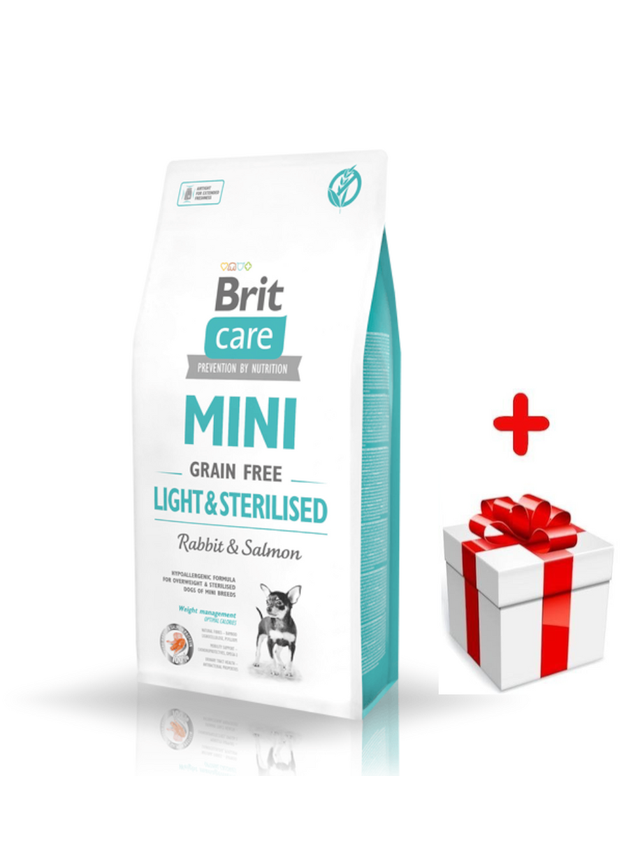 BRIT CARE Mini Grain-Free Light&Sterilised 2kg + niespodzianka dla psa GRATIS!