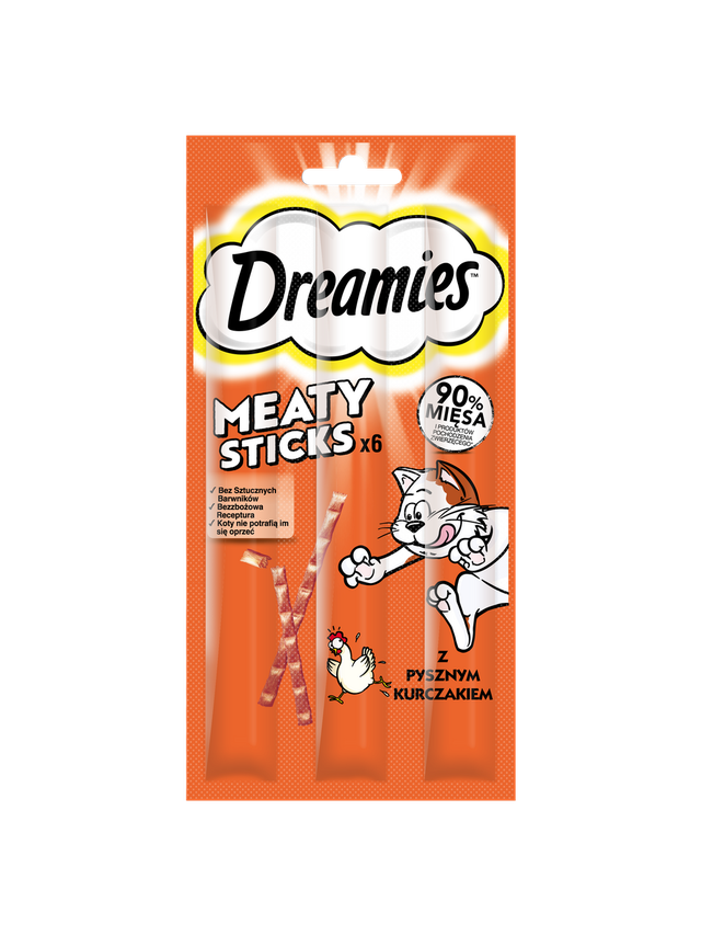 DREAMIES 30g – karma uzupełniająca dla dorosłych kotów, z pysznym kurczakiem
