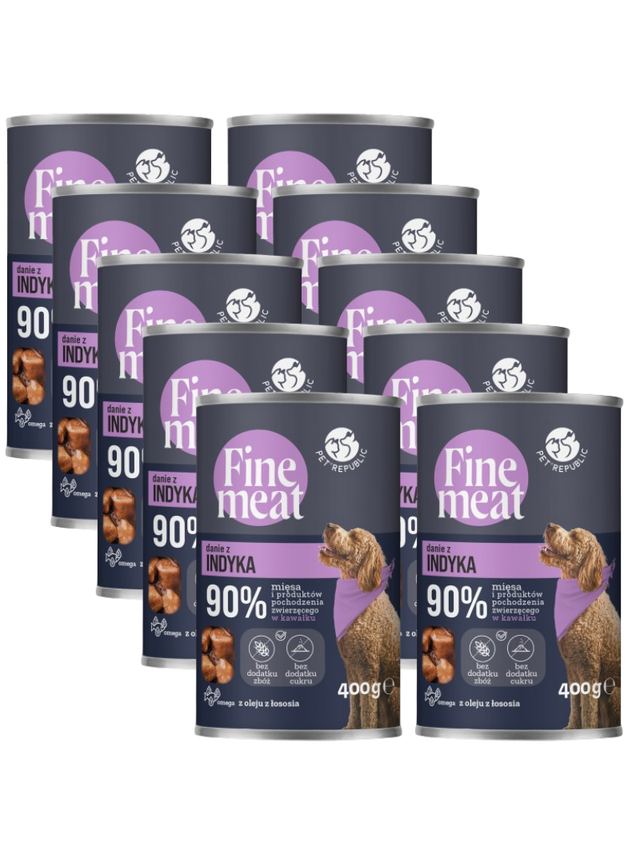 PetRepublic Fine Meat danie z indyka 10x400g dla psa