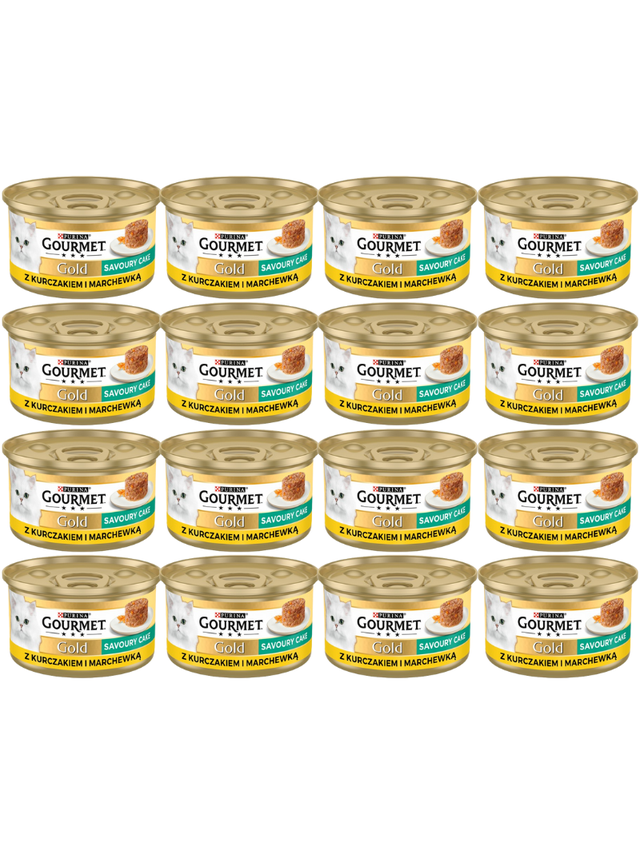Purina Gourmet Gold Savoury Cake z kurczakiem i marchewką 48x85g