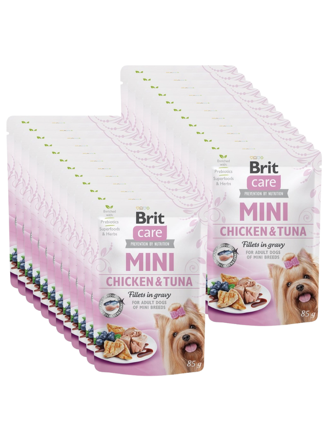 Brit Care Mini Chicken & Tuna fillets in gravy 24x85g