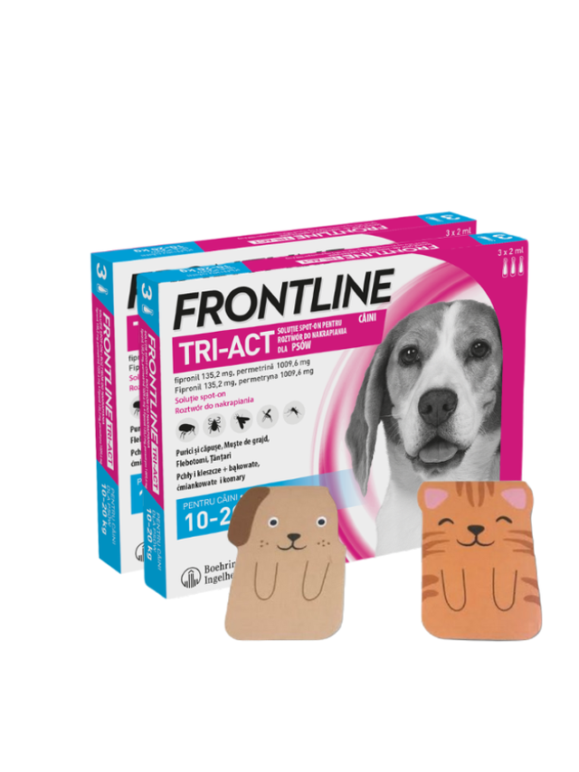 FRONTLINE Tri-Act M 10-20kg (pipeta 3 x 2ml) X2 + Zakładka magnetyczna GRATIS!