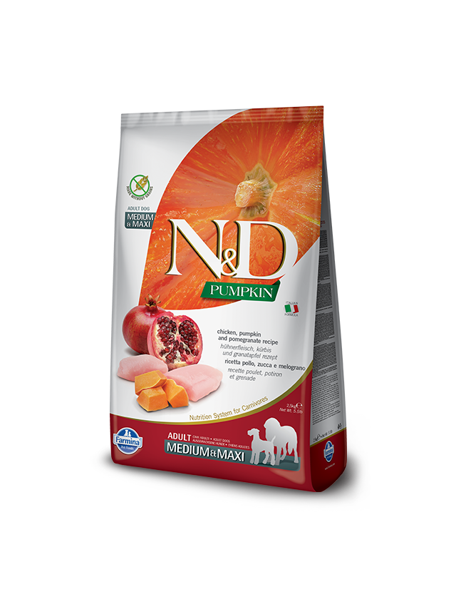 Farmina N&D Pumpkin Grain Free canine CHICKEN AND POMEGRANATE ADULT MEDIUM & MAXI 12kg