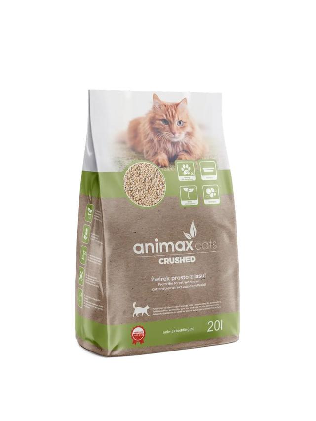 Animax cats żwirek drewniany naturalny dla kota 20L Kruszon