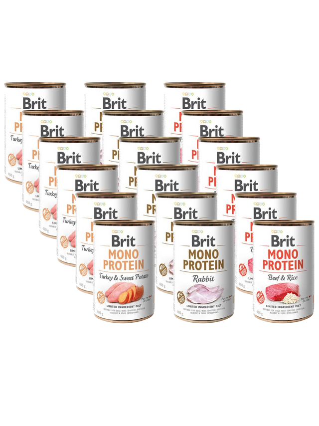 BRIT MONO PROTEIN Mix Smaków 18x400g