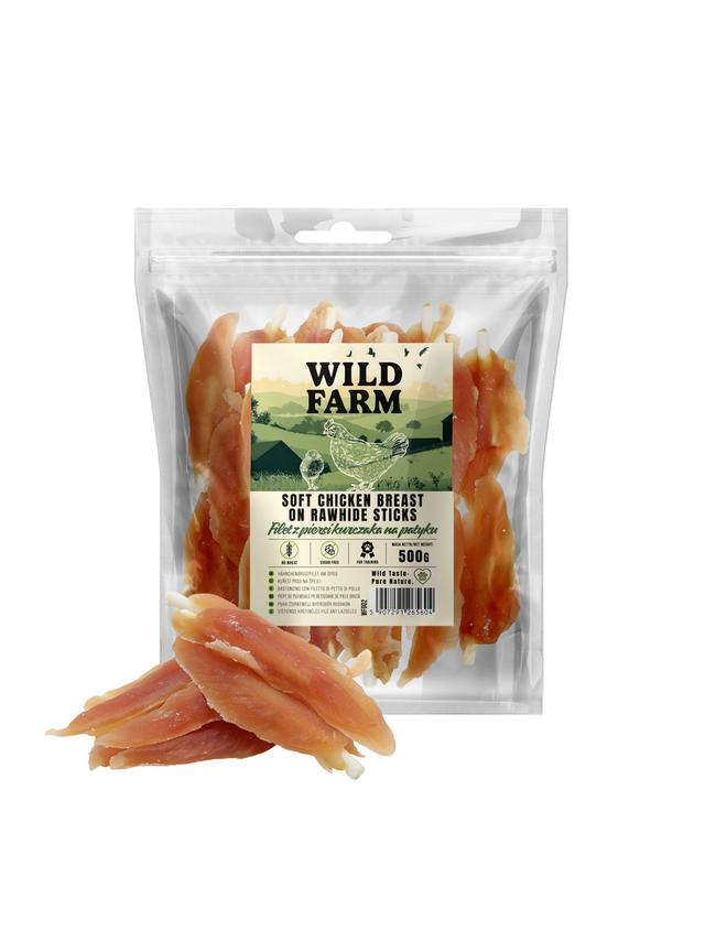 WILD FARM Filet z piersi kurczaka na patyku 500g przysmak dla psa