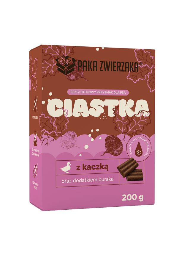 PAKA ZWIERZAKA-Ciastka Kaczka z  burakiem (200g)