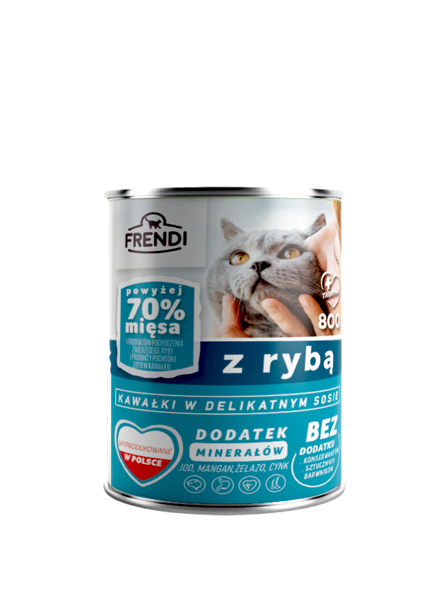 Frendi kawałki w delikatnym sosie z rybą 800g dla kota