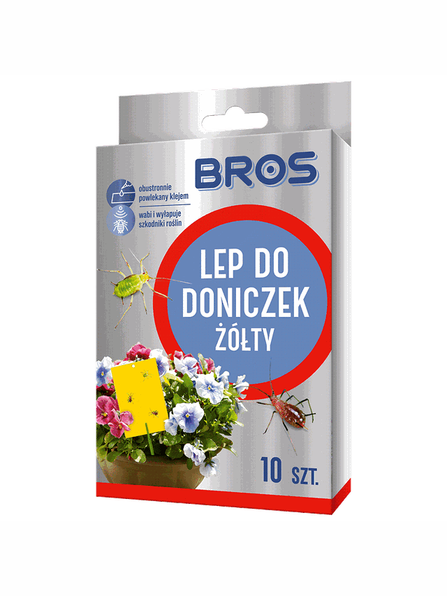 BROS Lep do doniczek żółty 10szt.