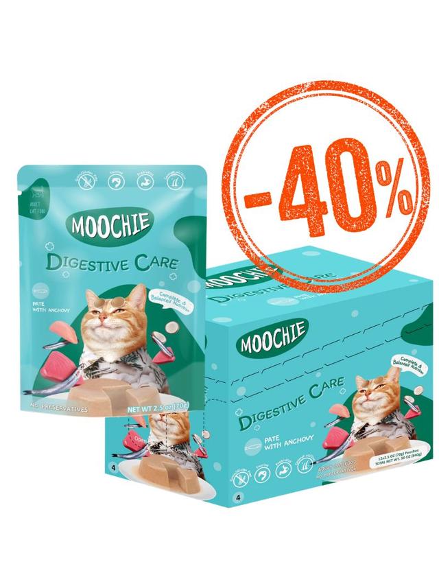 MOOCHIE Digestive Care With Anchovy 12x70g opieka nad układem pokarmowym