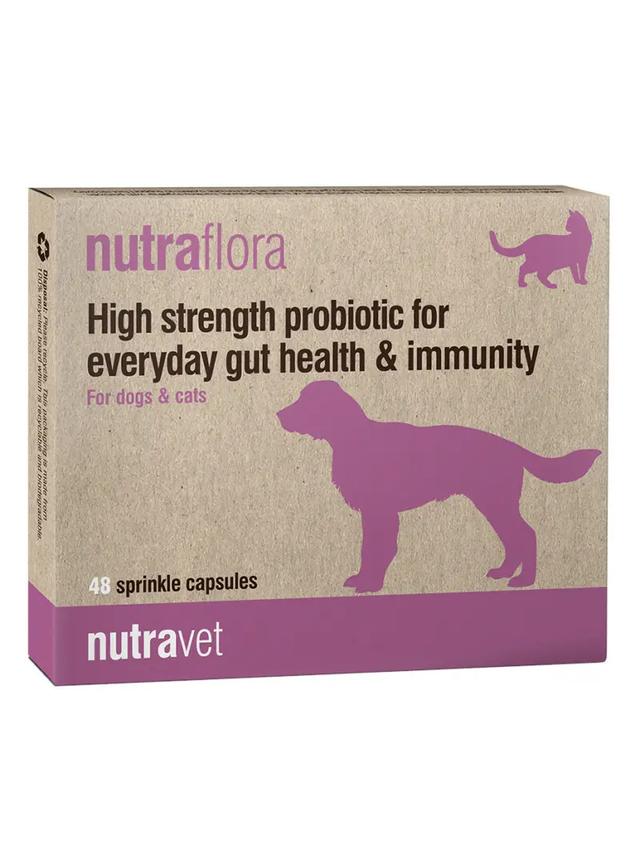 NUTRAVET Nutraflora For Dogs & Cats 48kaps - Probiotyk o wysokiej sile wspomagający codzienne zdrowie jelit i odporności