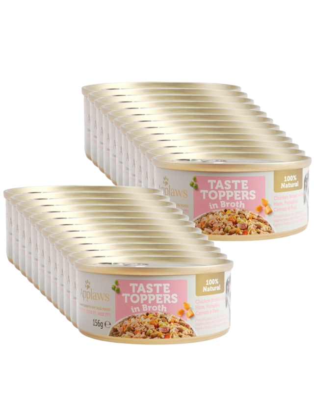 Applaws Taste Toppers Naturalna Mokra Karma dla Psów kurczak z szynką i warzywami 24x156g