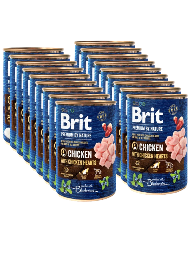 Brit Premium by Nature Chicken With Chicken Hearts 18x400g