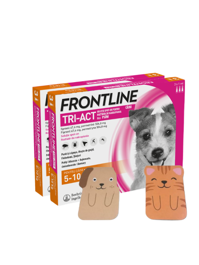 FRONTLINE Tri-Act S 5-10kg (pipeta 3 x 1ml) X2 + Zakładka magnetyczna GRATIS!