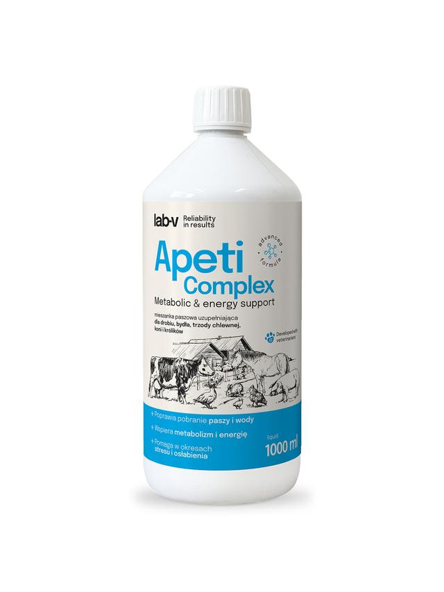Lab-v Apeti Complex – wsparcie metabolizmu, energii i pobrania paszy dla drobiu, bydła, świń, koni i królików 1000 ml
