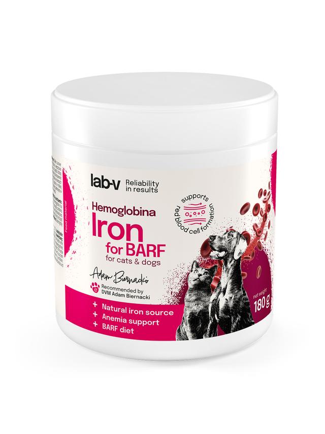 Lab-v Hemoglobina – naturalne żelazo hemowe do mieszanek BARF i diet domowych 180 g