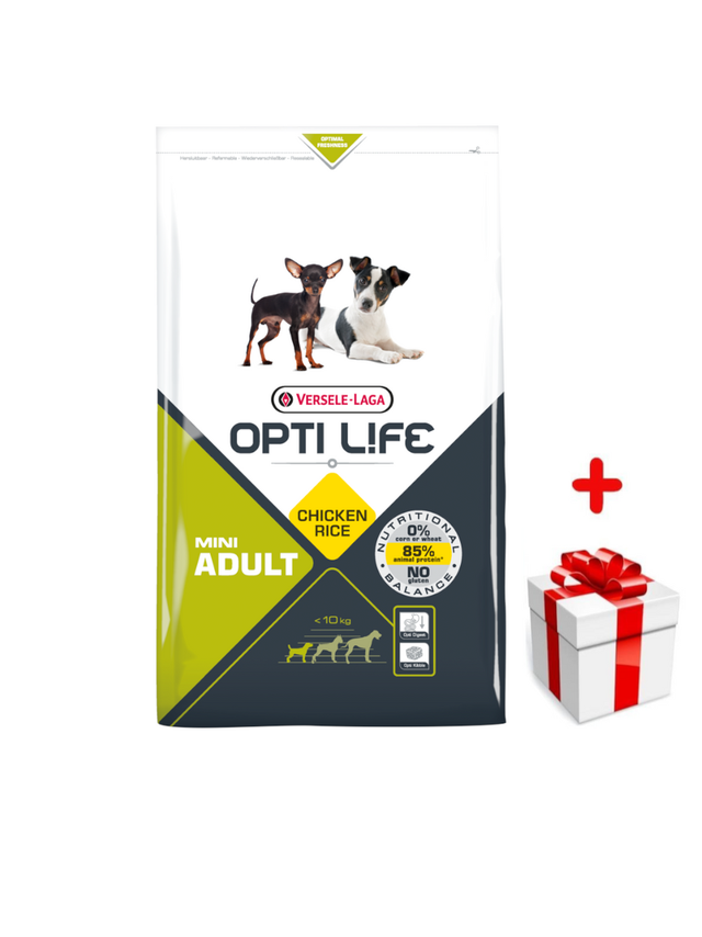 VERSELE-LAGA Opti Life Adult Mini 7,5kg - z kurczakiem - dla małych ras + niespodzianka dla psa GRATIS!