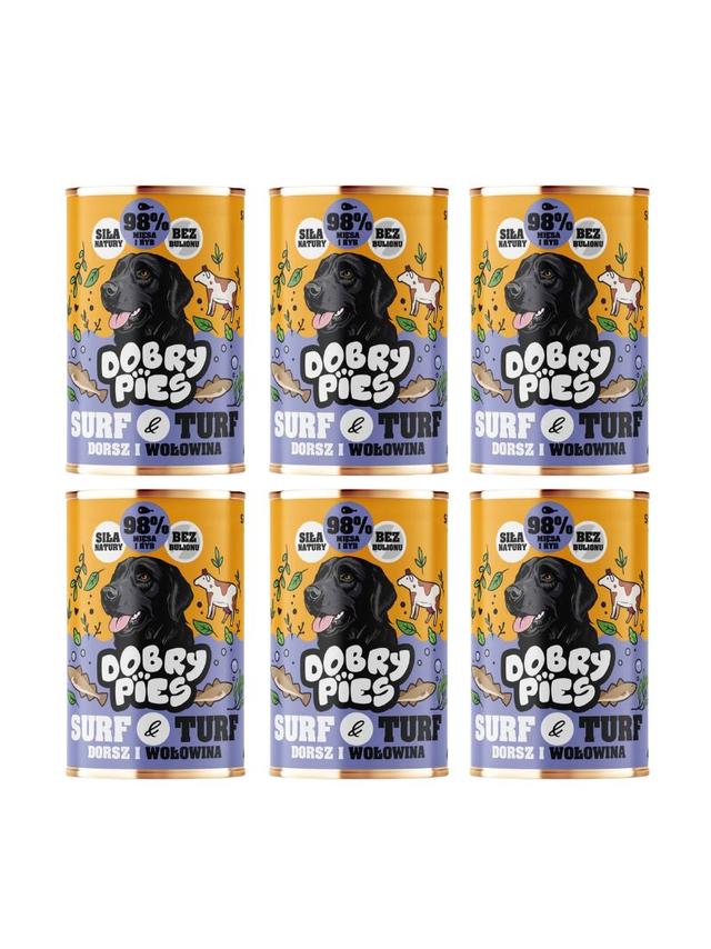 Dobry Pies Dorsz i wołowina 6x400g