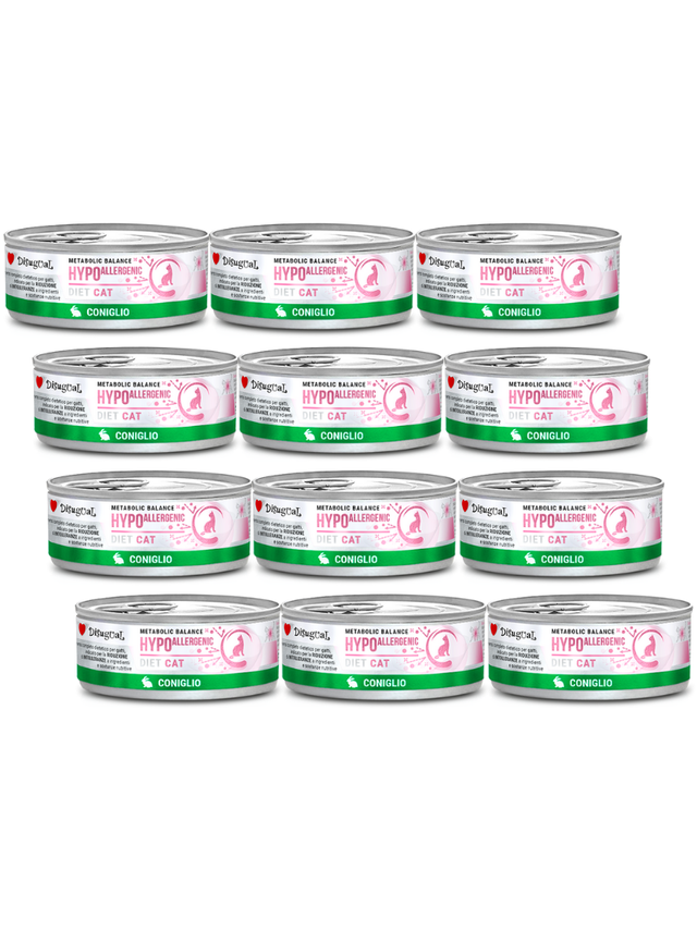 Disugual Karma mokra dla kota Weterynaryjna HYPOALLERGENIC Królik (dorosły) 12x85g