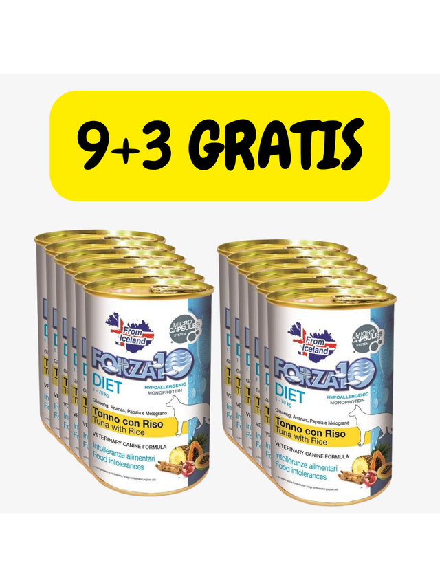 FORZA10 DIET tuńczyk z ryżem 12x400g Hypoallergenic monoprotein