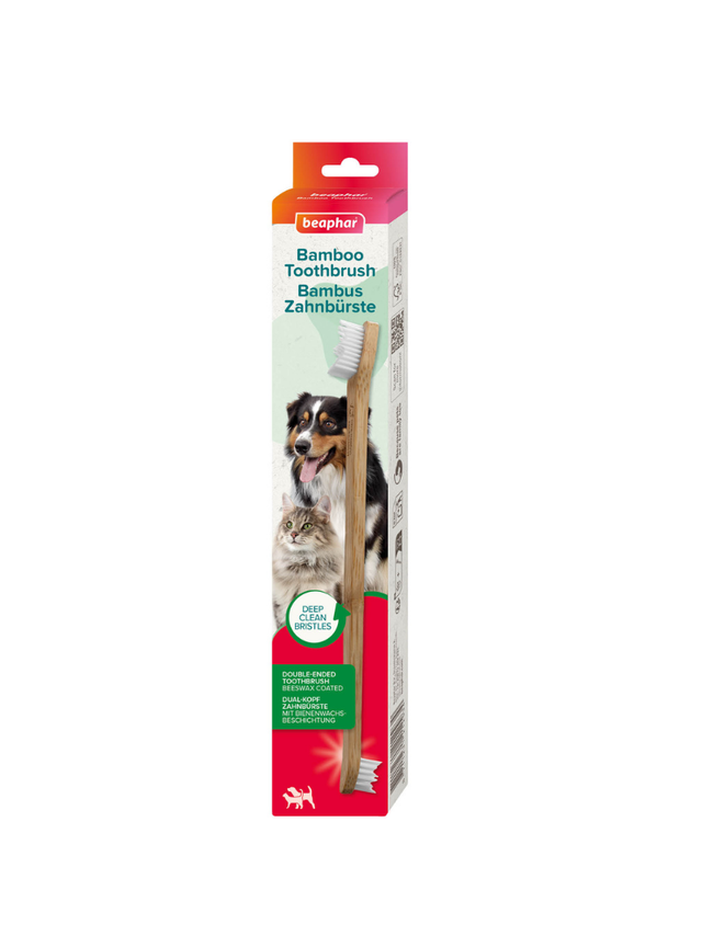 Beaphar BAMBOO TOOTHBRUSH - dwugłowicowa bambusowa szczoteczka do zębów