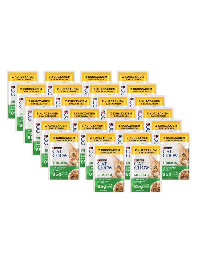 CAT CHOW Sterilised Karma dla kotów z kurczakiem i bakłażanem w sosie 26x85g