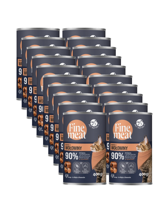 PetRepublic Fine Meat danie z wołowiny 20x400g dla kota
