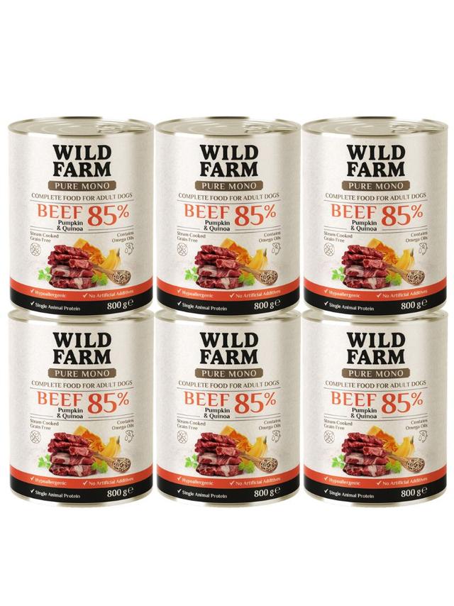 WILD FARM PURE MONO Beef Pumpkin and Quinoa 6x800g monoproteinowa karma dla psa
